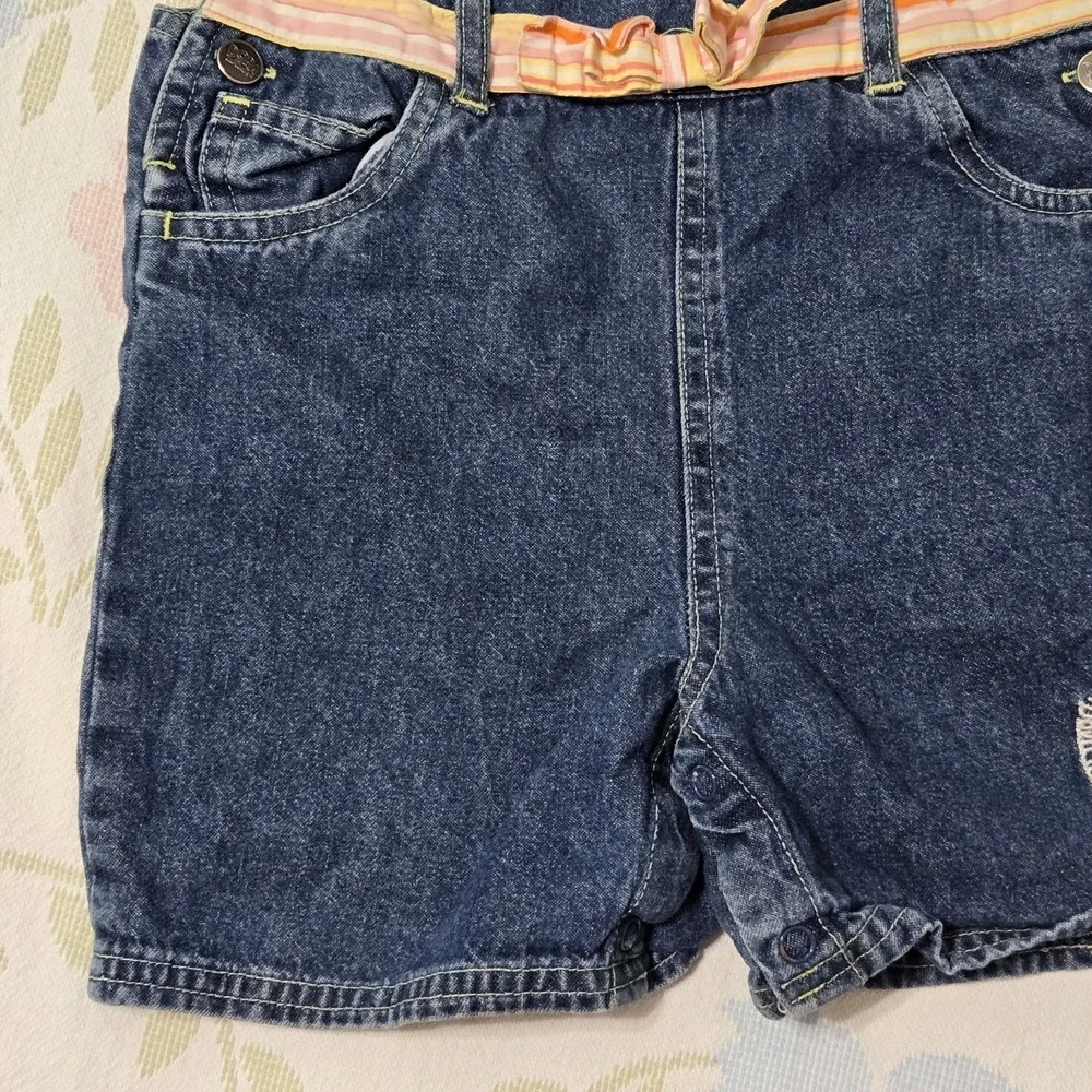 Y2K Dora The Explorer Nick Jr Embroidered Denim Overalls Shorts 24M‎